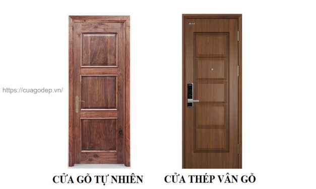 Sự khác biệt giữa của gỗ tự nhiên và cửa thép vân gỗ